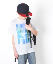 GLAZOS | 天竺・ドロップショルダーフォトプリント半袖Tシャツ(Tシャツ/カットソー)