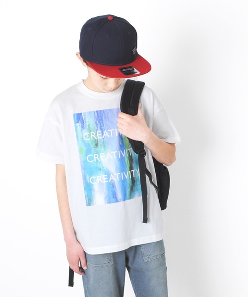 GLAZOS（グラソス）の「天竺・ドロップショルダーフォトプリント半袖Tシャツ（Tシャツ/カットソー・キッズ・ホワイト/ライトグリーン/ブラック・130cm/140cm/150cm/160cm/170cm）」の2枚目の写真