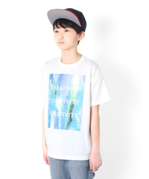 GLAZOS（グラソス）の「天竺・ドロップショルダーフォトプリント半袖Tシャツ（Tシャツ/カットソー・キッズ・ホワイト/ライトグリーン/ブラック・130cm/140cm/150cm/160cm/170cm）」の8枚目の写真