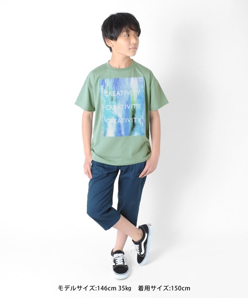 GLAZOS（グラソス）の「天竺・ドロップショルダーフォトプリント半袖Tシャツ（Tシャツ/カットソー・キッズ・ホワイト/ライトグリーン/ブラック・130cm/140cm/150cm/160cm/170cm）」の17枚目の写真