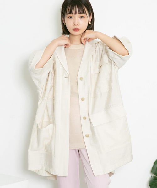 KBF（ケイビーエフ）の「バックオープンBIGシャツ（シャツ/ブラウス・レディース・ブラウン/グリーン系その他/ライトベージュ・ONE）」の7枚目の写真