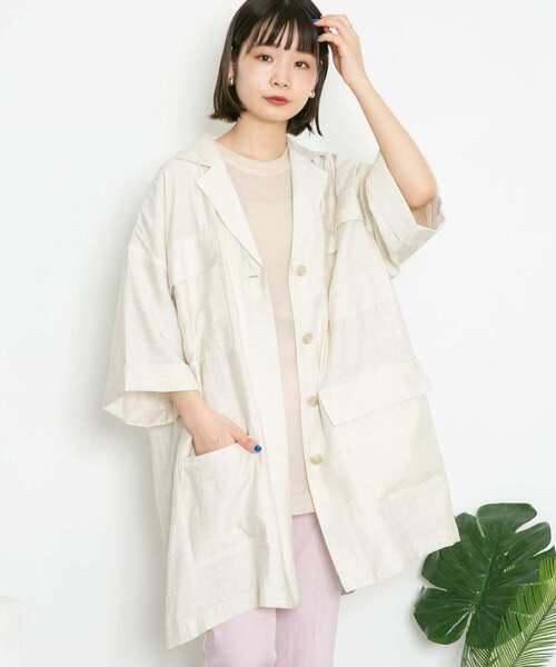 KBF（ケイビーエフ）の「バックオープンBIGシャツ（シャツ/ブラウス・レディース・ブラウン/グリーン系その他/ライトベージュ・ONE）」の8枚目の写真