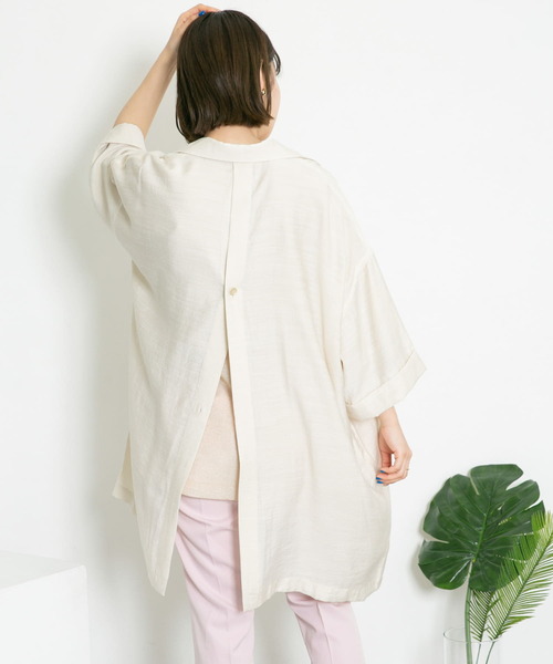 KBF（ケイビーエフ）の「バックオープンBIGシャツ（シャツ/ブラウス・レディース・ブラウン/グリーン系その他/ライトベージュ・ONE）」の10枚目の写真