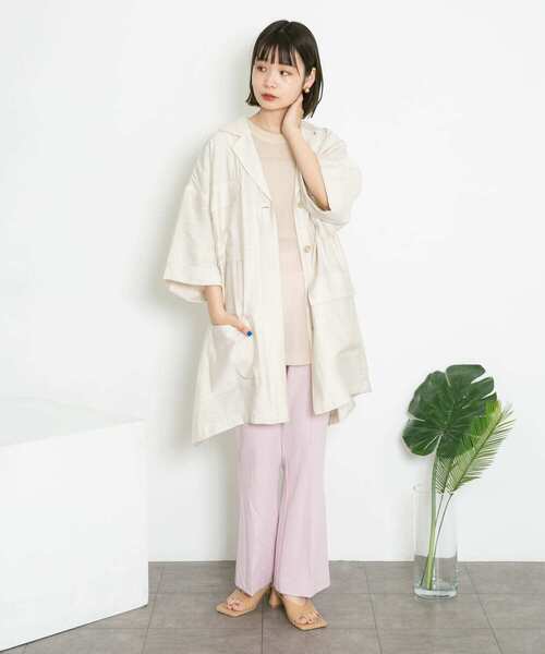 KBF（ケイビーエフ）の「バックオープンBIGシャツ（シャツ/ブラウス・レディース・ブラウン/グリーン系その他/ライトベージュ・ONE）」の11枚目の写真