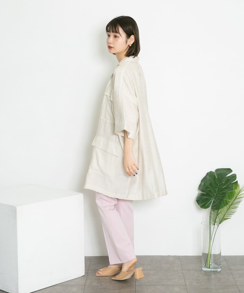 KBF（ケイビーエフ）の「バックオープンBIGシャツ（シャツ/ブラウス・レディース・ブラウン/グリーン系その他/ライトベージュ・ONE）」の12枚目の写真