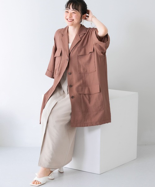 KBF（ケイビーエフ）の「バックオープンBIGシャツ（シャツ/ブラウス・レディース・ブラウン/グリーン系その他/ライトベージュ・ONE）」の18枚目の写真