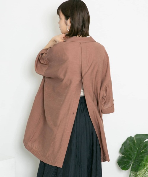 KBF（ケイビーエフ）の「バックオープンBIGシャツ（シャツ/ブラウス・レディース・ブラウン/グリーン系その他/ライトベージュ・ONE）」の21枚目の写真