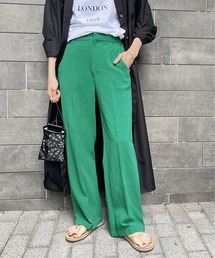 コットンリネンストレートパンツ