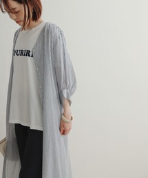 URBAN RESEARCH DOORS | ストライプVネック前開きワンピース(ワンピース)