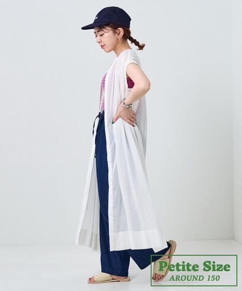 FREAK'S STORE（フリークスストア）の「【プチシリーズ】インドコットンクレープシャツワンピース（シャツワンピース・レディース・オレンジ/オリーブ/サックスブルー/オフホワイト/グリーン/ブラック・ﾌﾘ-）」の2枚目の写真