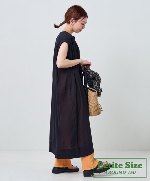 FREAK'S STORE（フリークスストア）の「【プチシリーズ】インドコットンクレープシャツワンピース（シャツワンピース・レディース・オレンジ/オリーブ/サックスブルー/オフホワイト/グリーン/ブラック・ﾌﾘ-）」の3枚目の写真