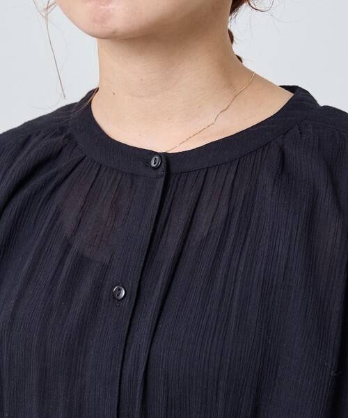 FREAK'S STORE（フリークスストア）の「【プチシリーズ】インドコットンクレープシャツワンピース（シャツワンピース・レディース・オレンジ/オリーブ/サックスブルー/オフホワイト/グリーン/ブラック・ﾌﾘ-）」の19枚目の写真