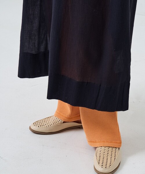 FREAK'S STORE（フリークスストア）の「【プチシリーズ】インドコットンクレープシャツワンピース（シャツワンピース・レディース・オレンジ/オリーブ/サックスブルー/オフホワイト/グリーン/ブラック・ﾌﾘ-）」の7枚目の写真