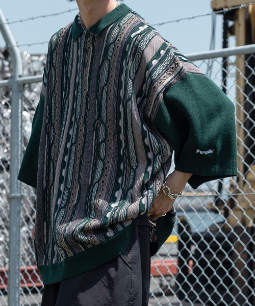 Perushu(ペルーシュ)の「ユーズドライクニットポロ(ポロシャツ・メンズ・ボルドー/オリーブ/ブルー・LARGE/MEDIUM)」の11枚目の写真