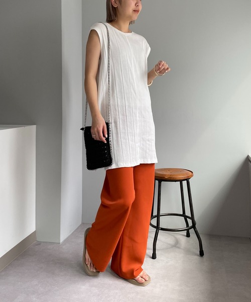 CAPRICIEUX LE'MAGE(カプリシューレマージュ)の「バイヤスイージーパンツ(その他パンツ・レディース・ブラック/オレンジ/アイボリー・FREE)」の5枚目の写真