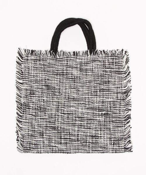 KOBE LETTUCE（コウベレタス）の「フリンジジャガードトートバッグ[B1469]（トートバッグ・レディース・オフホワイト/ベージュ系その他/ブラック系その他・FREE）」の6枚目の写真