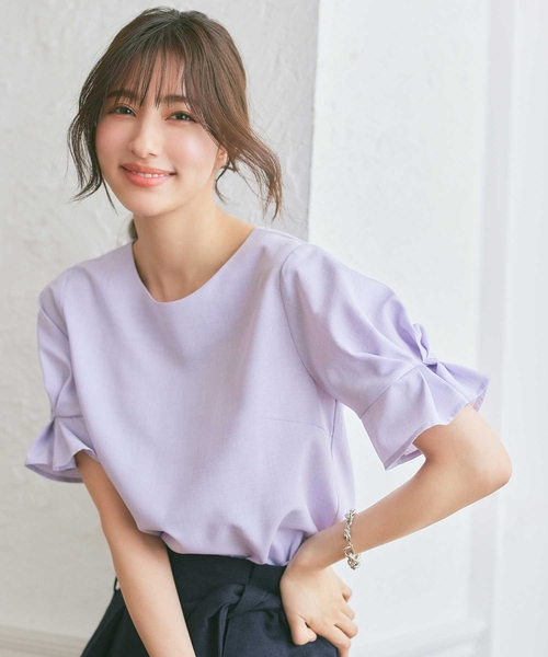 マチャット machatt タックスリーブ パフブラウス Fサイズ ネイビー MACHATTタックスリーブパフブラウス ネイビーの通販 by