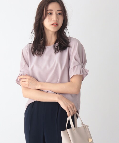 index(インデックス)の「◆タンブラーブッチャータックスリーブブラウス【WEB限定サイズ】(シャツ/ブラウス・レディース・ライトグレー/パープル/ネイビー/オフホワイト/ブルー/ピンク・40/38/42/36)」の6枚目の写真