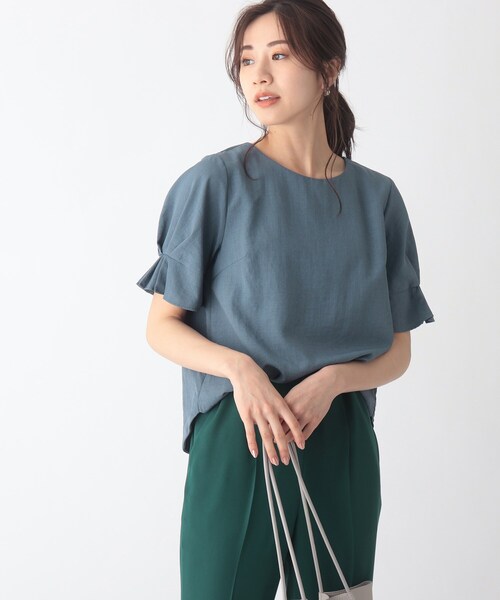 index(インデックス)の「◆タンブラーブッチャータックスリーブブラウス【WEB限定サイズ】(シャツ/ブラウス・レディース・ライトグレー/パープル/ネイビー/オフホワイト/ブルー/ピンク・40/38/42/36)」の4枚目の写真