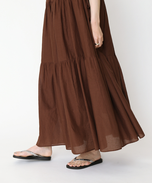 B.C STOCK（ベーセーストック）の「《追加》ティアード Vネック ワンピース（ワンピース・レディース・ホワイト/ブラック/ブラウン/グリーン・FREE）」の16枚目の写真