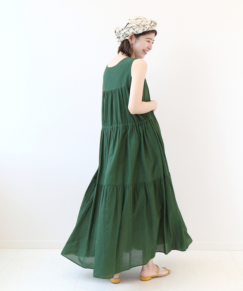 B.C STOCK（ベーセーストック）の「《追加》ティアード Vネック ワンピース（ワンピース・レディース・ホワイト/ブラック/ブラウン/グリーン・FREE）」の20枚目の写真