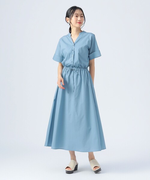 BEAMS HEART（ビームスハート）の「スキッパー ドロスト ワンピース（洗濯機可能）（ワンピース・レディース・ベージュ/ネイビー/グリーン/サックスブルー/グリーン系その他4・ONE SIZE）」の5枚目の写真