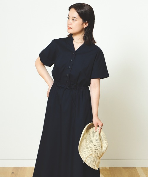 BEAMS HEART（ビームスハート）の「スキッパー ドロスト ワンピース（洗濯機可能）（ワンピース・レディース・ベージュ/ネイビー/グリーン/サックスブルー/グリーン系その他4・ONE SIZE）」の12枚目の写真