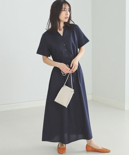 BEAMS HEART（ビームスハート）の「スキッパー ドロスト ワンピース（洗濯機可能）（ワンピース・レディース・ベージュ/ネイビー/グリーン/サックスブルー/グリーン系その他4・ONE SIZE）」の21枚目の写真