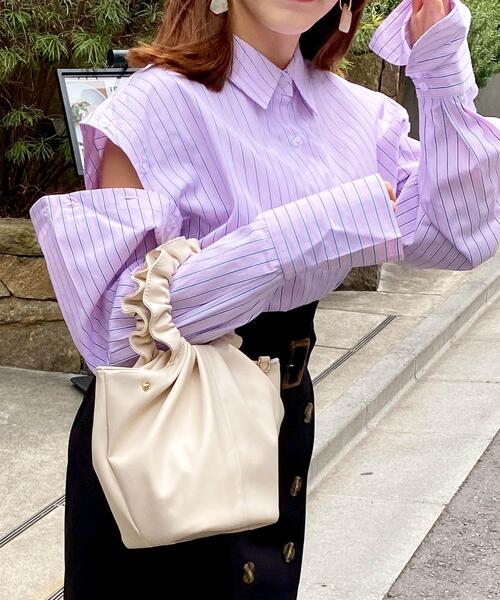 INGNI（イング）の「マルチWAYシャツ（シャツ/ブラウス・レディース・オフホワイト/ブルー系1/ピンク系9・M）」の3枚目の写真