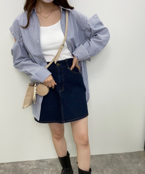 INGNI（イング）の「マルチWAYシャツ（シャツ/ブラウス・レディース・オフホワイト/ブルー系1/ピンク系9・M）」の16枚目の写真