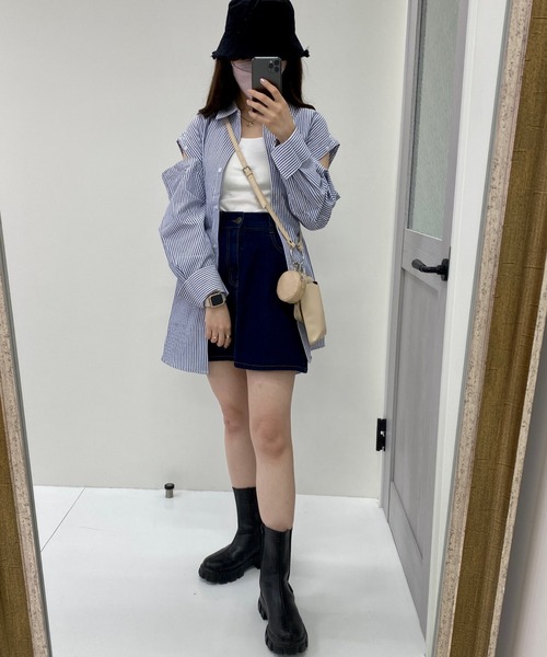 INGNI（イング）の「マルチWAYシャツ（シャツ/ブラウス・レディース・オフホワイト/ブルー系1/ピンク系9・M）」の19枚目の写真