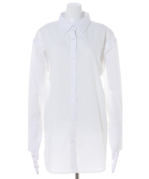 INGNI（イング）の「マルチWAYシャツ（シャツ/ブラウス・レディース・オフホワイト/ブルー系1/ピンク系9・M）」の4枚目の写真