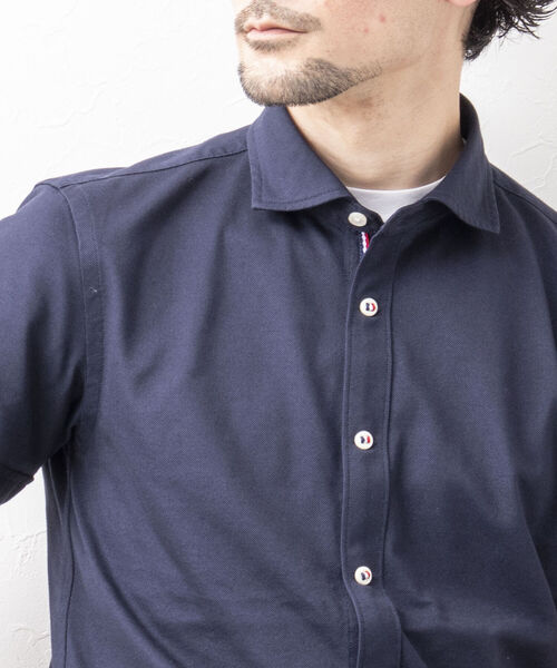 NOLLEY'S goodman（ノーリーズグッドマン）の「T/Cカノコパラシュートボタン 半袖シャツ（ビジネスシャツ・メンズ・ネイビー/ホワイト/レッド/グレー・LARGE/MEDIUM/SMALL/XX-LARGE/X-LARGE）」の4枚目の写真