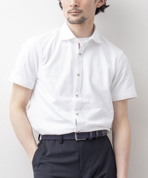 NOLLEY'S goodman（ノーリーズグッドマン）の「T/Cカノコパラシュートボタン 半袖シャツ（ビジネスシャツ・メンズ・ネイビー/ホワイト/レッド/グレー・LARGE/MEDIUM/SMALL/XX-LARGE/X-LARGE）」の2枚目の写真