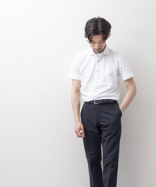 NOLLEY'S goodman（ノーリーズグッドマン）の「T/Cカノコパラシュートボタン 半袖シャツ（ビジネスシャツ・メンズ・ネイビー/ホワイト/レッド/グレー・LARGE/MEDIUM/SMALL/XX-LARGE/X-LARGE）」の6枚目の写真