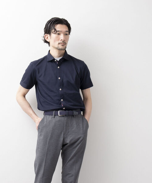 NOLLEY'S goodman（ノーリーズグッドマン）の「T/Cカノコパラシュートボタン 半袖シャツ（ビジネスシャツ・メンズ・ネイビー/ホワイト/レッド/グレー・LARGE/MEDIUM/SMALL/XX-LARGE/X-LARGE）」の10枚目の写真