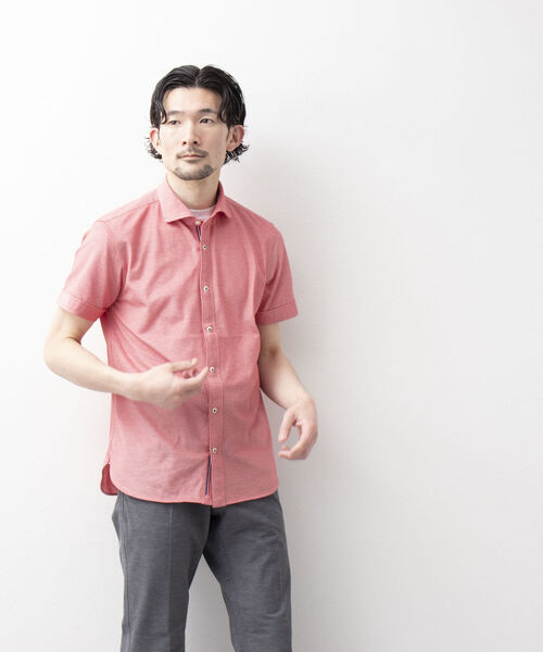 NOLLEY'S goodman（ノーリーズグッドマン）の「T/Cカノコパラシュートボタン 半袖シャツ（ビジネスシャツ・メンズ・ネイビー/ホワイト/レッド/グレー・LARGE/MEDIUM/SMALL/XX-LARGE/X-LARGE）」の18枚目の写真