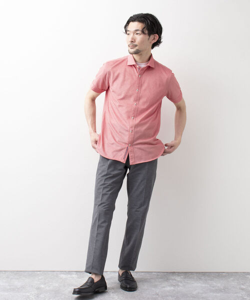 NOLLEY'S goodman（ノーリーズグッドマン）の「T/Cカノコパラシュートボタン 半袖シャツ（ビジネスシャツ・メンズ・ネイビー/ホワイト/レッド/グレー・LARGE/MEDIUM/SMALL/XX-LARGE/X-LARGE）」の19枚目の写真