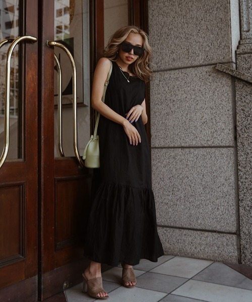 esutoreja（エストレジャ）の「デザインマキシドレス（ワンピース・レディース・ブラック/ブラウン/オレンジ/グリーン・FREE）」の15枚目の写真