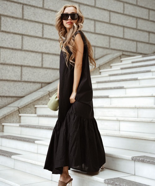 esutoreja（エストレジャ）の「デザインマキシドレス（ワンピース・レディース・ブラック/ブラウン/オレンジ/グリーン・FREE）」の18枚目の写真