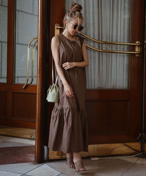 esutoreja（エストレジャ）の「デザインマキシドレス（ワンピース・レディース・ブラック/ブラウン/オレンジ/グリーン・FREE）」の12枚目の写真