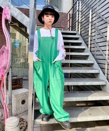 Candy Stripper | FAKE LEATHER BELTED サロペット(サロペット/オーバーオール)