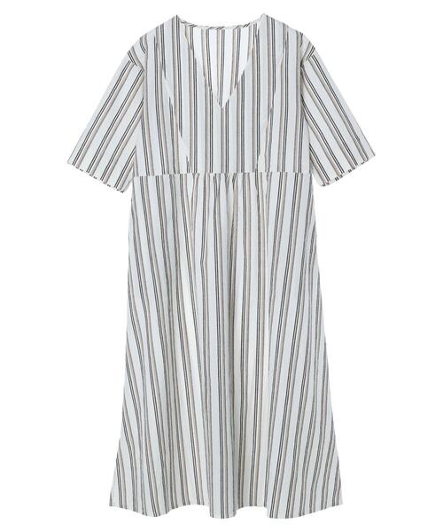 CRAFT STANDARD BOUTIQUE（クラフトスタンダードブティック）の「Vネックリネン混カフタンワンピース　＊◆（ワンピース・レディース・ストライプ・FREE）」の22枚目の写真
