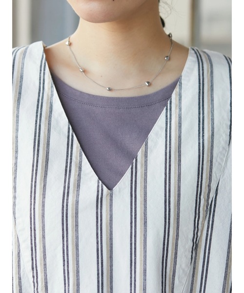 CRAFT STANDARD BOUTIQUE（クラフトスタンダードブティック）の「Vネックリネン混カフタンワンピース　＊◆（ワンピース・レディース・ストライプ・FREE）」の16枚目の写真