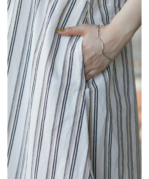 CRAFT STANDARD BOUTIQUE（クラフトスタンダードブティック）の「Vネックリネン混カフタンワンピース　＊◆（ワンピース・レディース・ストライプ・FREE）」の18枚目の写真