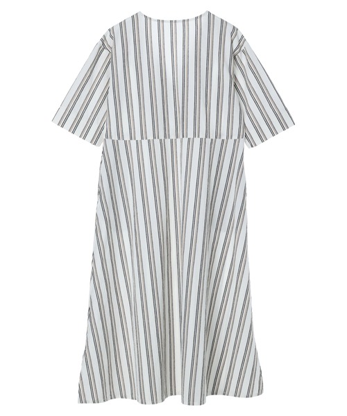 CRAFT STANDARD BOUTIQUE（クラフトスタンダードブティック）の「Vネックリネン混カフタンワンピース　＊◆（ワンピース・レディース・ストライプ・FREE）」の2枚目の写真
