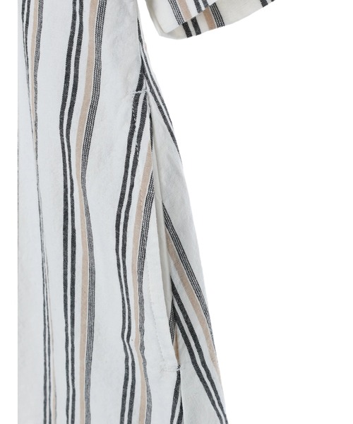 CRAFT STANDARD BOUTIQUE（クラフトスタンダードブティック）の「Vネックリネン混カフタンワンピース　＊◆（ワンピース・レディース・ストライプ・FREE）」の8枚目の写真