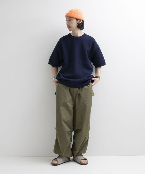 GLOSTER(グロスター)の「【GLOSTER/グロスター】《ニット+カットソーの2点SET》レイヤード バルーンニットTシャツ サマーニット(ニット/セーター・メンズ・チャコールグレー/ベージュ/オレンジ/ネイビー/ライトグリーン・S/M/L)」の13枚目の写真