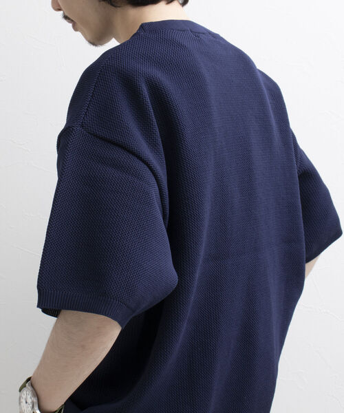 GLOSTER(グロスター)の「【GLOSTER/グロスター】《ニット+カットソーの2点SET》レイヤード バルーンニットTシャツ サマーニット(ニット/セーター・メンズ・チャコールグレー/ベージュ/オレンジ/ネイビー/ライトグリーン・S/M/L)」の19枚目の写真