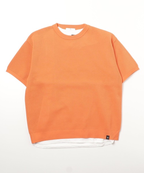 GLOSTER(グロスター)の「【GLOSTER/グロスター】《ニット+カットソーの2点SET》レイヤード バルーンニットTシャツ サマーニット(ニット/セーター・メンズ・チャコールグレー/ベージュ/オレンジ/ネイビー/ライトグリーン・S/M/L)」の10枚目の写真